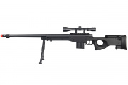 Well MB4402 MK96 AWP Bolt Action Sniper Airsoft Rifle Scope & Bipod Package (Black)