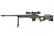WELL MB4402GAB Bolt Action Airsoft Rifle With Fluted Barrel, Scope, And Bipod (OD Green)