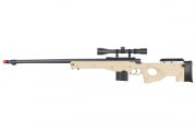 WELL MB4402TA Bolt Action Airsoft Rifle With Fluted Barrel And Scope (Tan)
