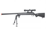 AGM MP-001 Bolt Action Spring Sniper Airsoft Rifle Scope & Bipod Package (Black)