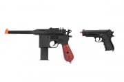 UK Arms P1308 Mauser Spring Airsoft Pistol Package (Black)
