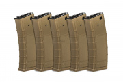 Valken RMAG M4/M16 300 rd. AEG High Capacity Thermold Magazine - 5 Pack (Tan)