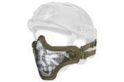 Emerson Tactical Helmet Version Skull Metal Mesh Half Mask (OD Green)