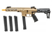 Lancer Tactical Gen 2 9mm Battle CQB Carbine Airsoft AEG (Tan) X9 Mid Cap 3 Pack