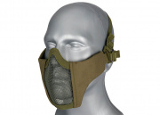 WoSporT Steel Mesh Nylon Lower Face Mask (OD Green)
