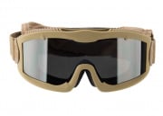 Lancer Tactical Aero Protective Airsoft Goggles Smoke Lenses (Tan)