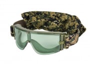 Lancer Tactical CA-234G Airsoft Safety Green Lens Frameless Goggles (Forest Digital)
