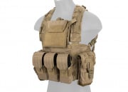 Lancer Tactical Modular Chest Rig MOLLE Vest With Hydration Pack (Tan)