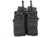 Lancer Tactical Nylon Bungee Open Top Double Mag Pouch (Black)