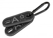 Lancer Tactical "A" Blood Type 2 pcs. Tags w/ Carabiner (Black)