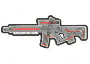 Lancer Tactical LT-34 Rifle PVC Morale Patch (Gray/Red)