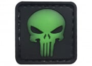 G-Force Punishing Skull Glow In The Dark PVC Morale Patch (Black/Green)