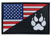 G-Force American Flag And K9 Paw PVC Morale Patch (Red/White/Blue/Black)