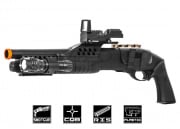 UK Arms M180A1 M3 Spring Airsoft Shotgun Flashlight & Red Dot Package (Black)