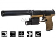 Elite Force Walther PPQ Spring Airsoft Pistol w/ Mock Suppressor (Dark Earth/Black)