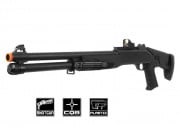 Double Eagle M3 Long Barrel/Retractable Multi-Shot Spring Airsoft Shotgun (Black)