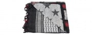 Lancer Tactical Multi-Purpose Shemagh Face Head Wrap With Black Stars (Red/White)