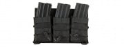 Lancer Tactical Adaptive Hook And Loop Triple AR Mag Pouch (Black)