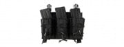 Lancer Tactical Adaptive Hook And Loop Triple M4/Pistol Mag Pouch (Black)