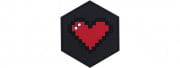 Hexagon PVC Patch 8 Bit Heart