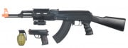 CYMA IU-AK47B LPEG Rifle & P618 228 Spring Pistol Airsoft Combo (Black)