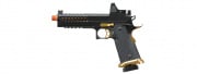 Lancer Tactical Knightshade Hi-Capa Gas Blowback Airsoft Pistol w/ Reflex Red Dot Sight (Black & Gold)
