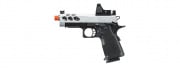 Lancer Tactical Stryk Hi-Capa 4.3 Gas Blowback Airsoft Pistol w/ Reflex Red Dot Sight (Black & Silver)