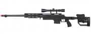 WELL MB4411BA Bolt Action Rifle with Fluted Barrel and Scope (Black)