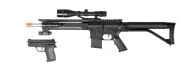 UK Arms Airsoft Spring Rifle Wth Attachments And P618 Pistol (Black)