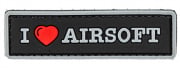 G-force "I Love Airsoft" PVC Morale Patch (Black)
