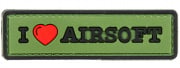 G-force "I Love Airsoft" PVC Morale Patch (Green)