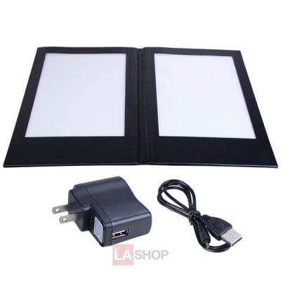 8-1/2" x 14" 2-Panel Folding Illuminated LED Backlit Menu Cover