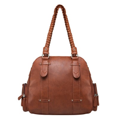 VISM Concealed Carry Braided Shoulder Bag ( Brown )