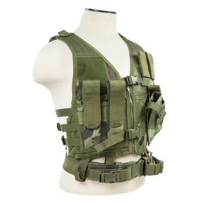VISM Childrens Tactical Crossdraw Vest ( Woodland Camo / XS - S )