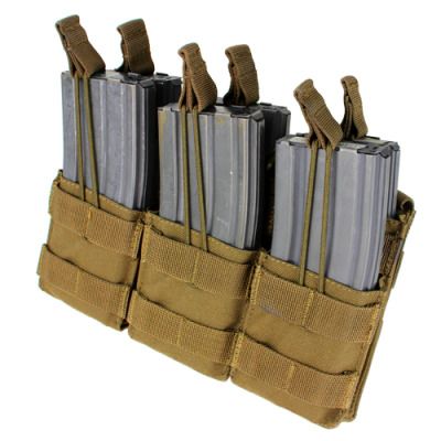 Condor Outdoor Molle Triple Open Top Stacker M4/M16 Pouch ( Coyote )