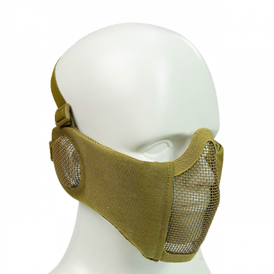 Bravo Airsoft Tactical Gear V4 Strike Metal Mesh Face Mask With Ear Protection ( Option )