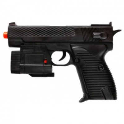 UK Arms Airsoft 7" Laser Spring Pistol With Flashlight ( Black )