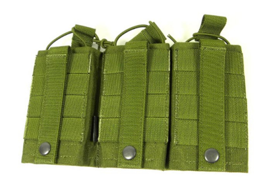 TMC Triple Wedge Cordura Airsoft Magazine MOLLE Pouch ( OD Green )