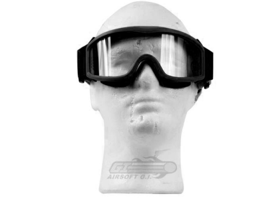 Lancer Tactical CA-201B Airsoft Safety Clear Lens Goggles Basic ( Black )