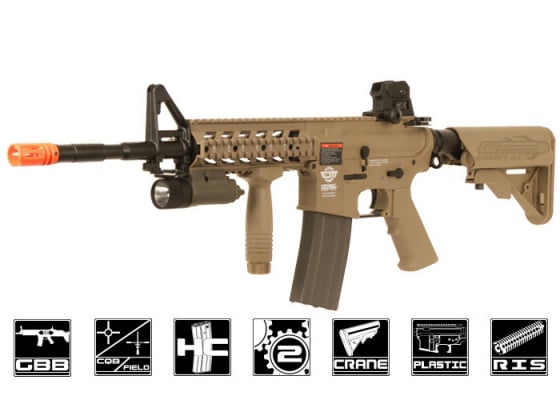 G&G Combat Machine CM16 Raider-L Carbine GBB Airsoft Rifle ( Tan )