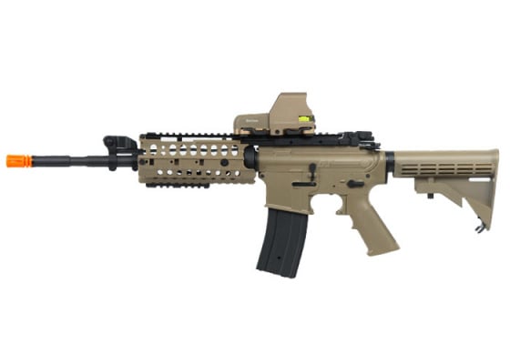 JG F6613TAN SR16 RIS M4 Carbine AEG Airsoft Rifle Enhanced Version ( Tan )