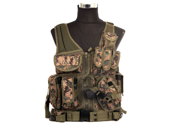 Lancer Tactical Crossdraw Vest w/ Holster ( Marpat )