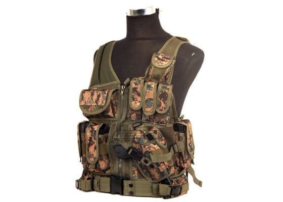Lancer Tactical Crossdraw Vest w/ Holster ( Marpat )