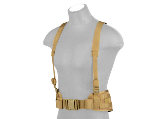 Lancer Tactical MOLLE Battle Belt w/ Suspenders ( Khaki )