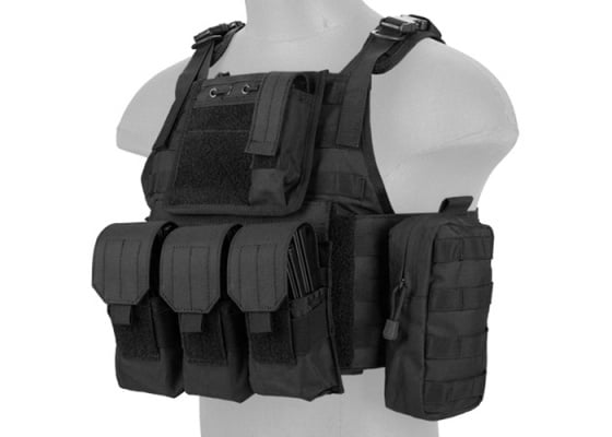 Lancer Tactical Nylon Tactical Assault Plate Carrier ( Black )