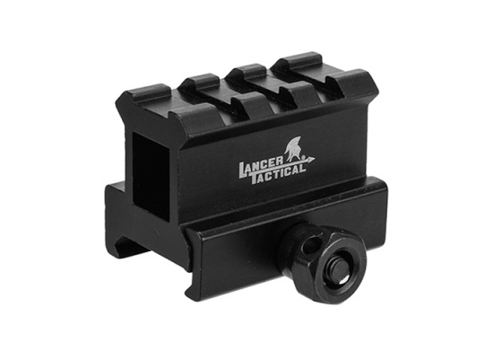 Lancer Tactical Aluminum 2-Slot Med-Profile Compact Riser Mount ( Black )