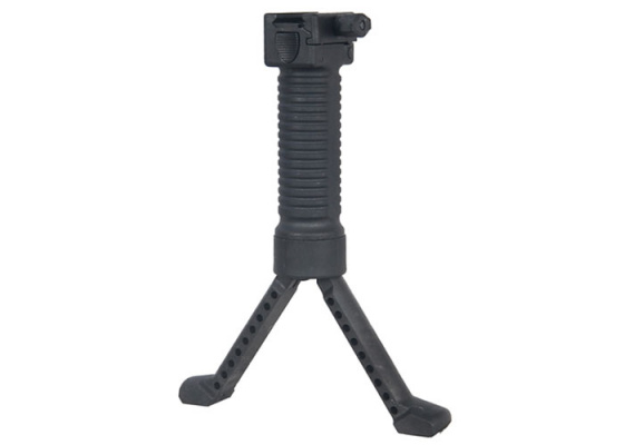 Lancer Tactical Spring Release Tactical Bipod Foregrip ( Black )