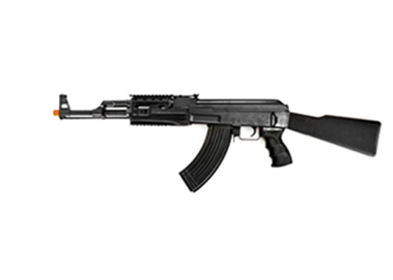 Lancer Tactical AK47 RIS Airsoft AEG Rifle With Foldable Foregrip ( Black )
