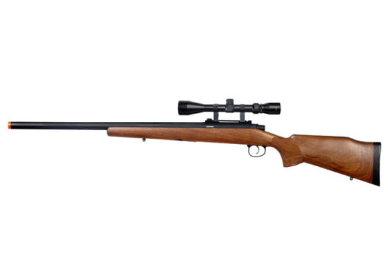 JG M70 Airsoft Spring Bolt Action Rifle With Scope ( Wood )