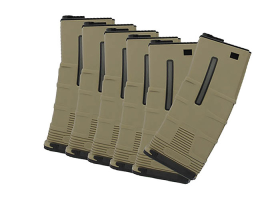 ICS T-Mag M4 180 rd. AEG Mid Capacity - 6 Pack ( Tan )